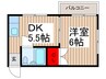 ｼｪﾄﾜ竜田 1DKの間取り