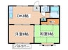 エスティハイム２ 2DKの間取り