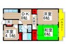 カサベルデ市川 3DKの間取り