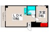 プラーズ関原 1LDKの間取り