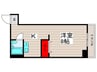 プラーズ関原 1Kの間取り
