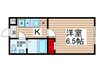 プランドール北柏 1Kの間取り