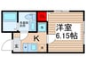 プランドール北柏 1Kの間取り