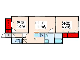 間取図 メゾン・ド・クレマ