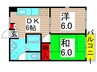 リバ－サイドセイコウ 2DKの間取り