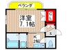 ストークハイツ新検見川 1Kの間取り