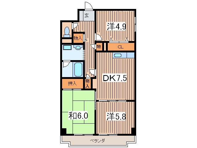 間取り図 メゾンデフォンティヌ