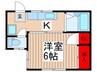 コ－ポカワノ 1Kの間取り