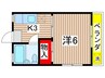 金岡マンション 1Kの間取り