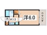レストフル西川 1Kの間取り