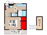 ライフジョイ北越谷２号館 1Kの間取り
