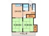 ハイツ阿川 2DKの間取り