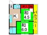 第５新上荘 2Kの間取り