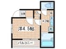 メルディア調布 1Kの間取り