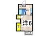 アナップソバ弘治2 1Kの間取り