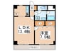リバ－レセンタ－南 1LDKの間取り