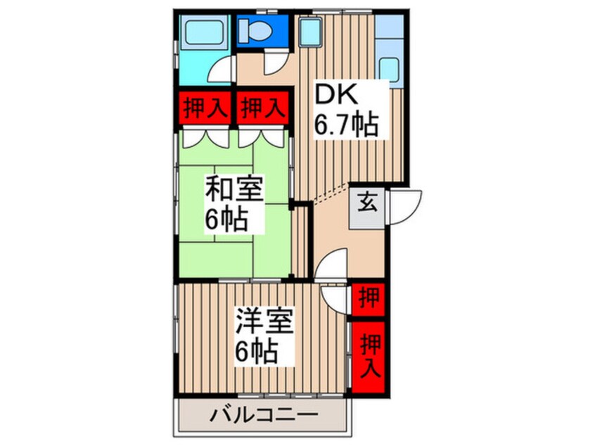 間取図 ヨコタハイツ丸野Ａ