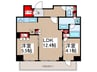 ウエリスアーバン錦糸町 2LDKの間取り