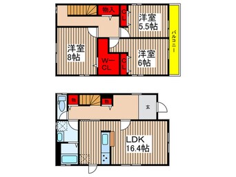 間取図 西志津二丁目貸家