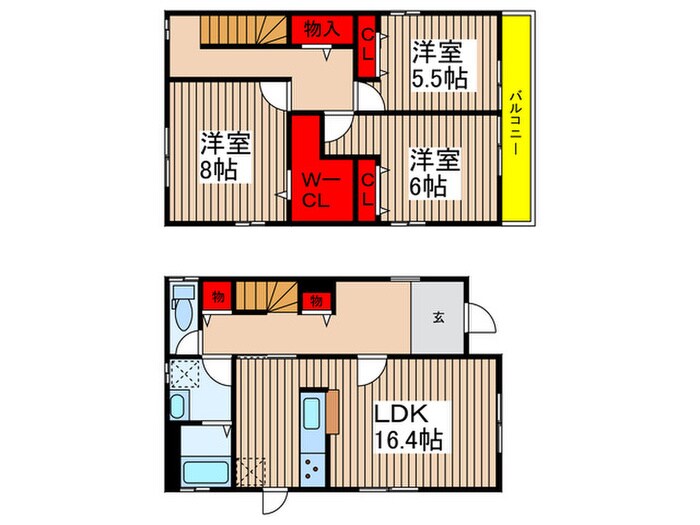 間取り図 西志津二丁目貸家