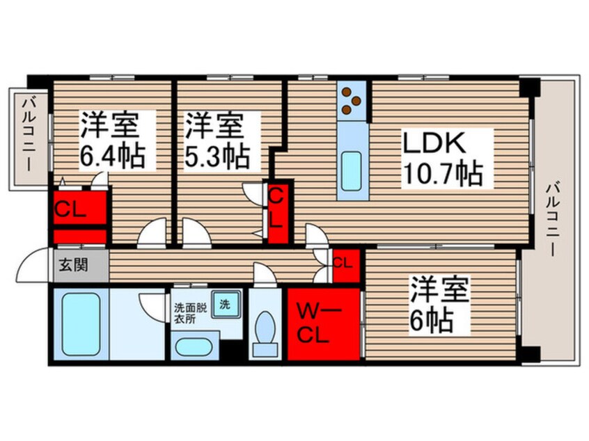 間取図 ﾍﾟﾙﾙ松戸ﾊﾟ-ｸｱｳﾞｪﾆｭ-(404)