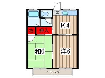 間取図 バ－ディハイツ小川