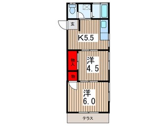 間取図 バ－ディハイツ小川