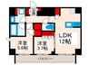 ジオエント町屋 2LDKの間取り