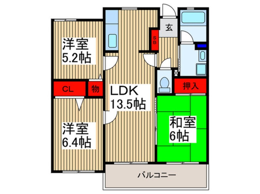 間取図 タ－トルクレインふじみ野Ⅱ