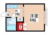 モンシャトー神田 1Kの間取り