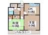 ミルキ－ウェイつきみ野 2DKの間取り
