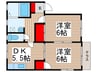 グリフィンレジデンスＣ 2DKの間取り