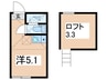 元町アズナーブル 1Rの間取り