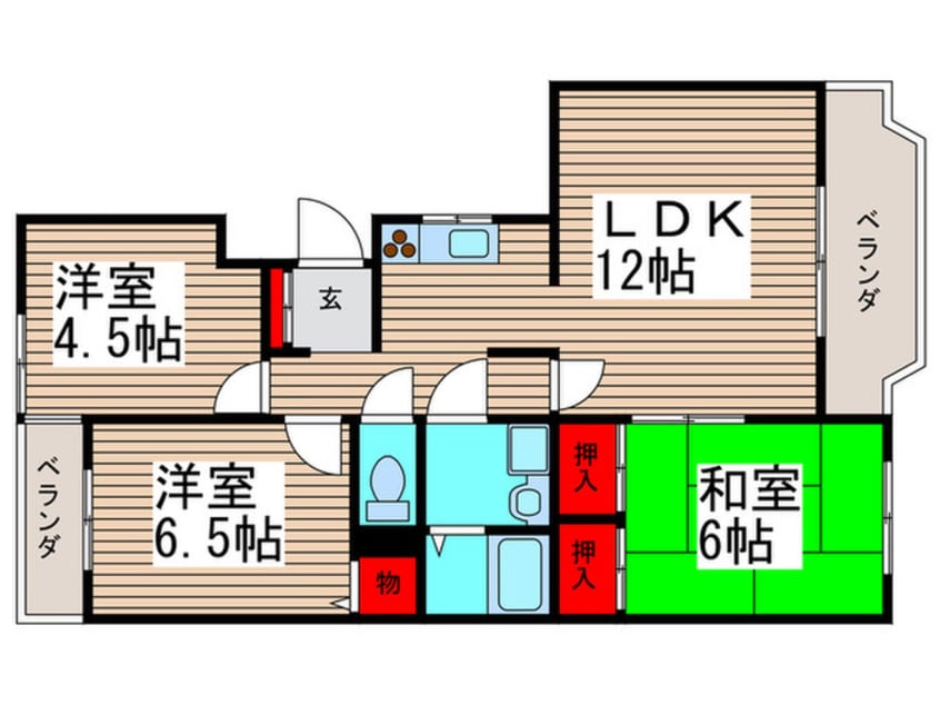 間取図 ル－ラルタウン壱番館B棟