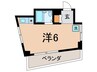 エルクルーセ用賀 1Rの間取り