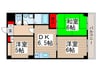 ブルームライフ市川 3DKの間取り