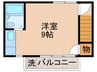 磯部ハイツ 1Rの間取り