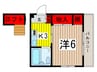 フロンティア文蔵 1Kの間取り