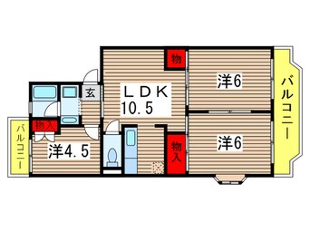 間取図 ビュ－バレ－朝日ヶ丘