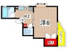 オ－クスヒヤマ 1Kの間取り