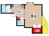オ－クスヒヤマ 1Kの間取り
