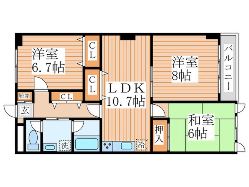 間取図 ヘリオス天神町レジデンス