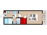 プランドール中浦和 1Kの間取り