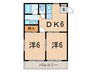 グリ－ンリバ－ 2DKの間取り