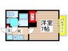 アンソレイエ園生 1Kの間取り