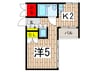 晴嵐マンション 1Kの間取り