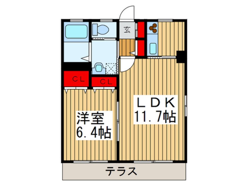 間取図 プリ　ソレア－ド