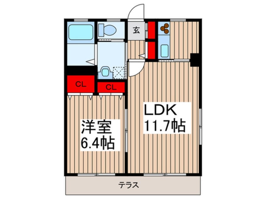 間取図 プリ　ソレア－ド