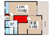 カームハイツ 1LDKの間取り