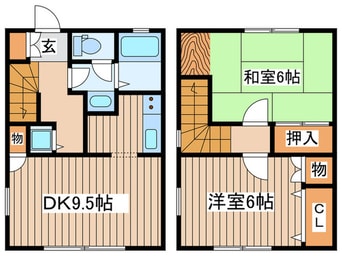 間取図 ラプランタンE-２棟
